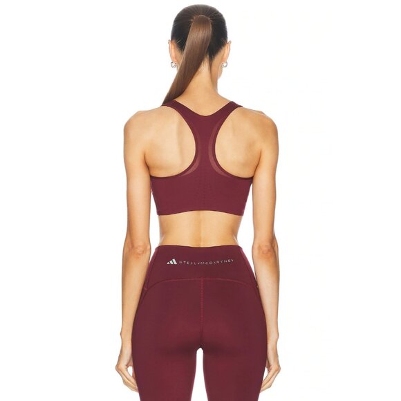 Adidas by Stella McCartney Tpr Pi Bra in Burgundy Medium New Womens Sports - Picture 2 of 13